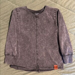 Little Bipsy 2-3t Kids Long Sleeve Shirt - Washed Gray/Black